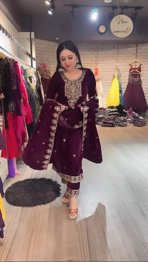 Purple_Viscose_Velvet_Sequence_Embriodered_Salwar_Suit_With_Dupatta