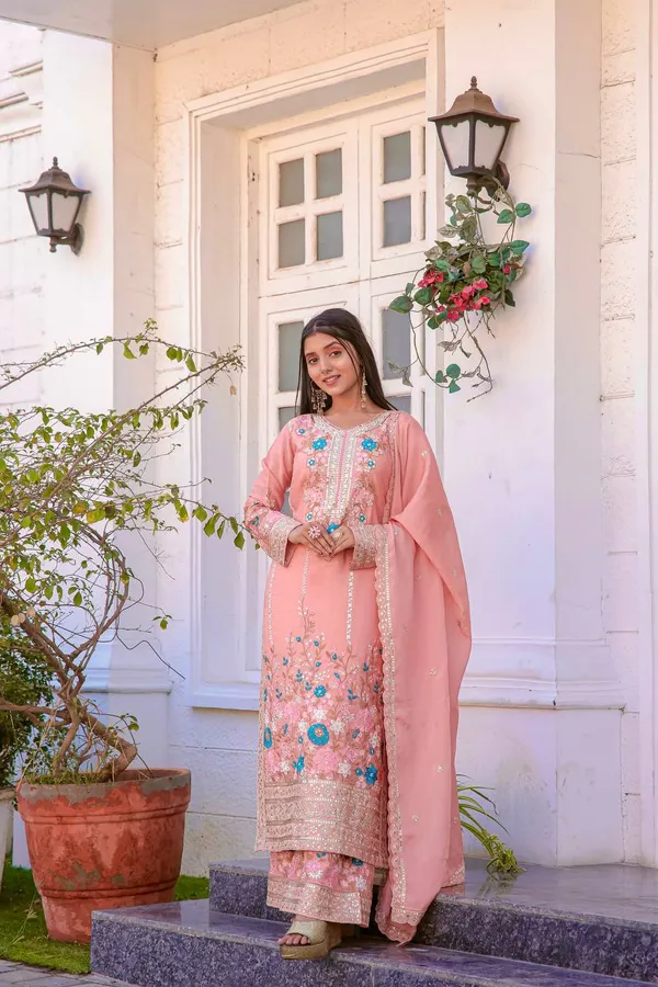 Pink_Chinnon_Silk_Heavy_Embroidery_With_Diamond_Work_Salwar_Suit_With_Dupatta