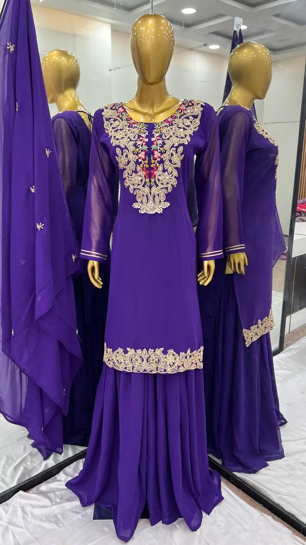Purple_Heavy_Faux_Georgette_Sequence_Embroidered_Sharara_Salwar_Suit_With_Dupatta