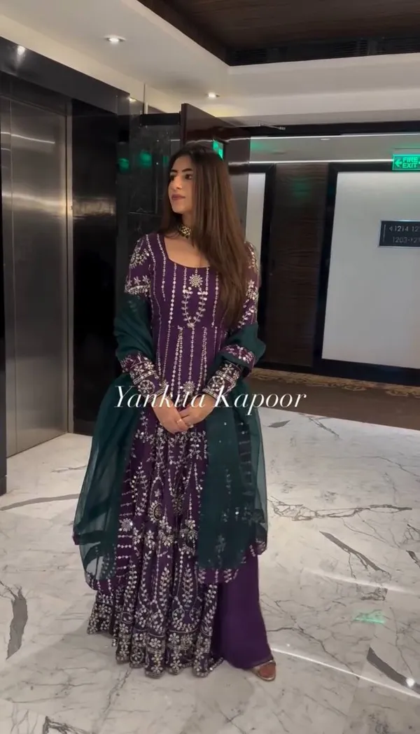 Purple_Heavy_Faux_Georgette_Sequence_Embroidery_Sharara_Salwar_Suit_With_Dupatta
