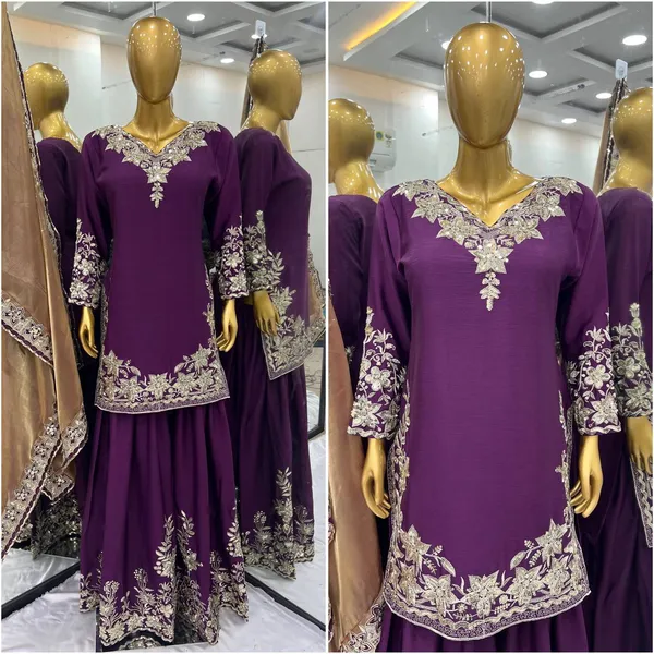 Purple_Pure_Chinnon_Silk_Sequence_Embroidered_Salwar_Suit_With_Dupatta