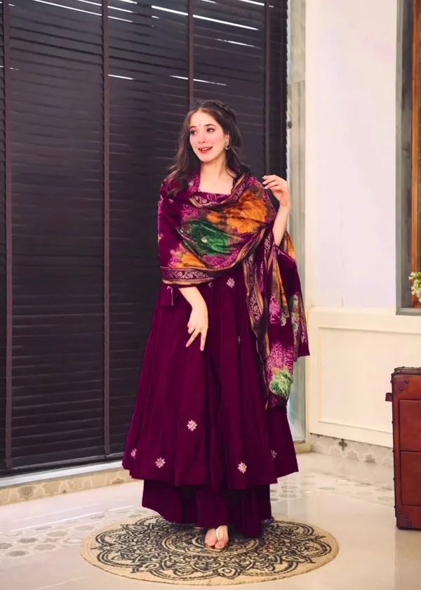 Purple_Full_Flared_Anarkali_Embroidered_Stitched_Palazzo_Kurta_Set_With_Dupatta