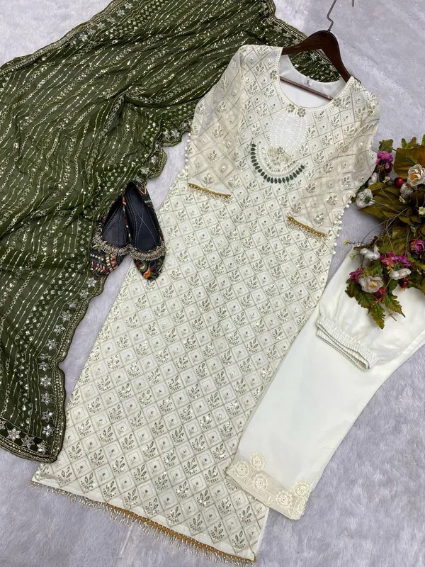 Olive_Desirable_Fancy_Faux_Georgette_Sequence_Embroidered_Salwar_Suit_With_Dupatta