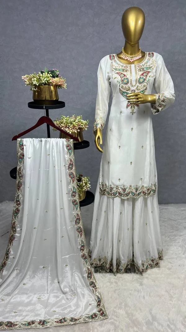 WHITE_CHINNON_SILK_SEQUENCE_EMBROIDERED_SHARARA_SALWAR_SUIT_WITH_DUPATTA