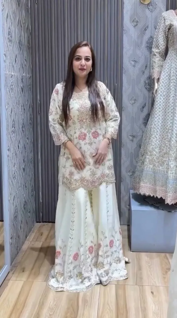 WHITE_ELEGANT_CHINNON_SILK_SEQUENCE_EMBROIDERED_SHARARA_SALWAR_SUIT_WITH_DUPATTA