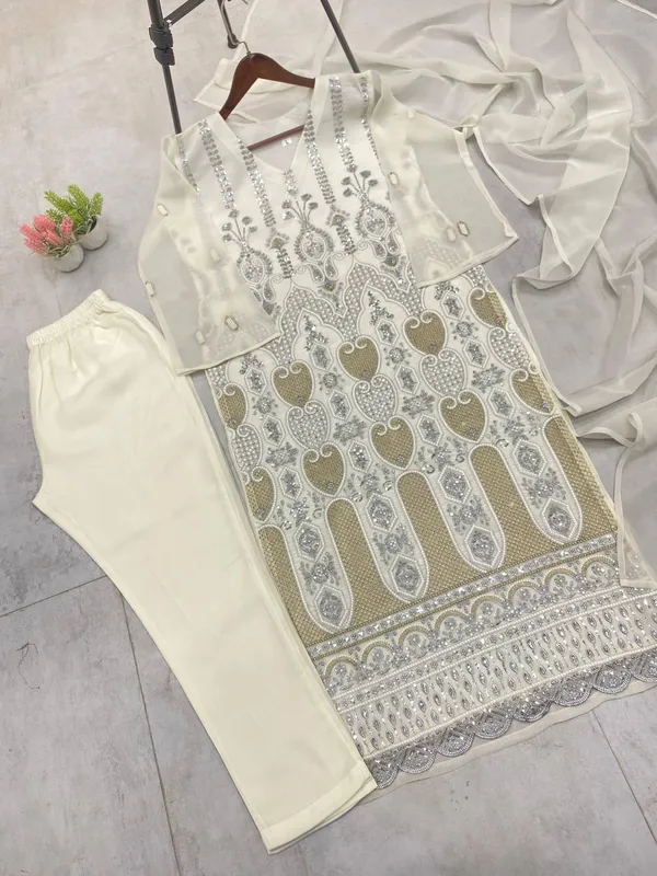 WHITE_FANCY_FAUX_GEORGETTE_SEQUENCE_EMBROIDERED_WORK_SALWAR_SUIT_WITH_DUPATTA