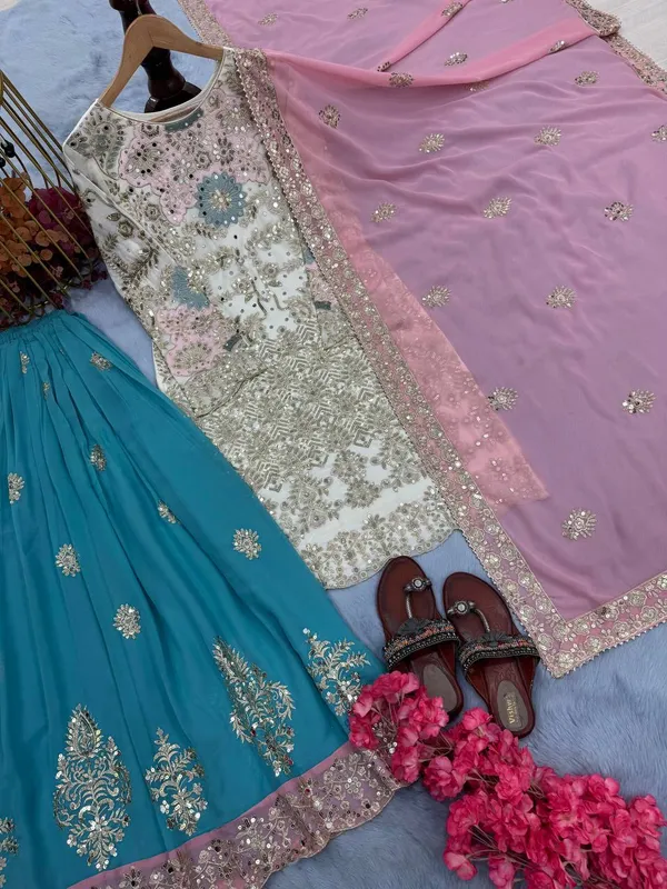 White_Heavy_Faux_Georgette_Sequence_Embroidery_With_Mirror_Hand_Work_Salwar_Suit_With_Dupatta