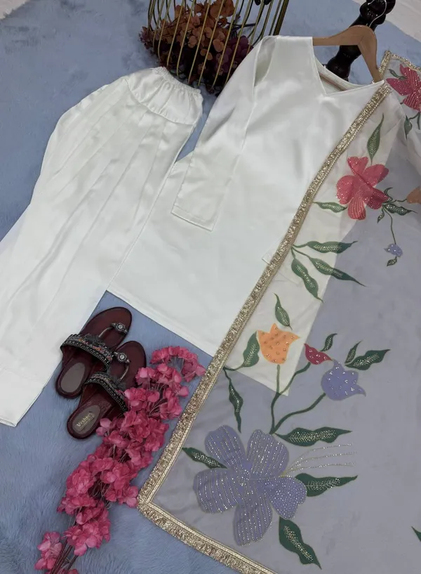 White_Heavy_Japan_Satin_Silk_Chiroski_Work_With_Print_Farsi_Salwar_Suit_Dupatta