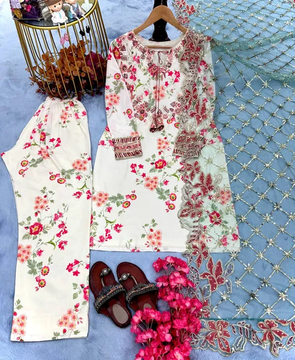 White_Heavy_printed_Modal_Silk_Sequence_Embroidered_Farsi_Salwar_Suit_With_Dupatta