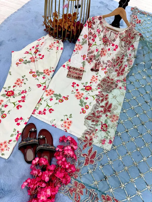 White_Heavy_printed_Modal_Silk_Sequence_Embroidered_Farsi_Salwar_Suit_With_Dupatta