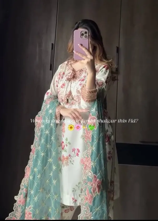 White_Heavy_printed_Modal_Silk_Sequence_Embroidered_Farsi_Salwar_Suit_With_Dupatta