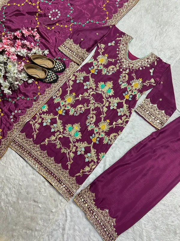 Wine_Pure_Heavy_Chinnon_Silk_Coding_Sequence_Embroidered_Salwar_Suit_With_Dupatta