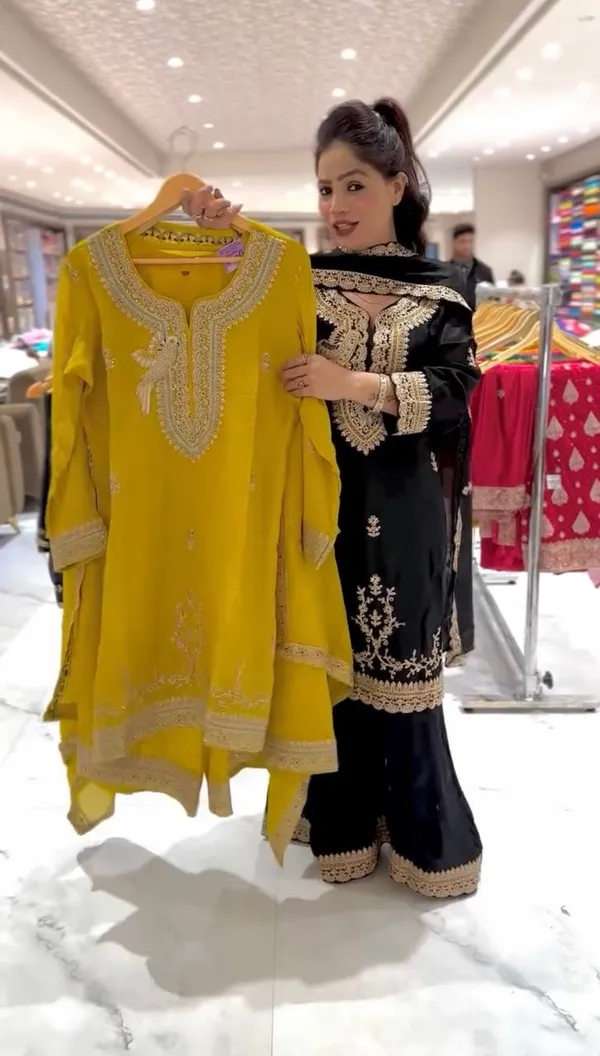 Yellow_Heavy_Faux_Georgette_With_Heavy_Embroidery_Sequence_Work_Salwar_Suit_With_Dupatta