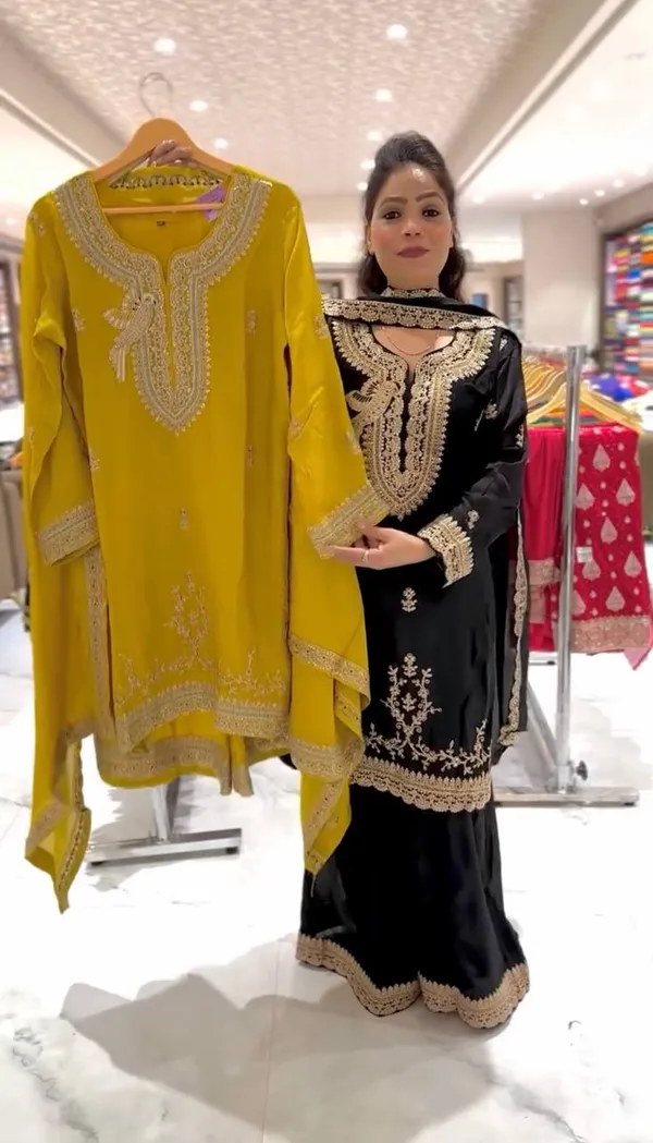 Yellow_Heavy_Faux_Georgette_With_Heavy_Embroidery_Sequence_Work_Salwar_Suit_With_Dupatta
