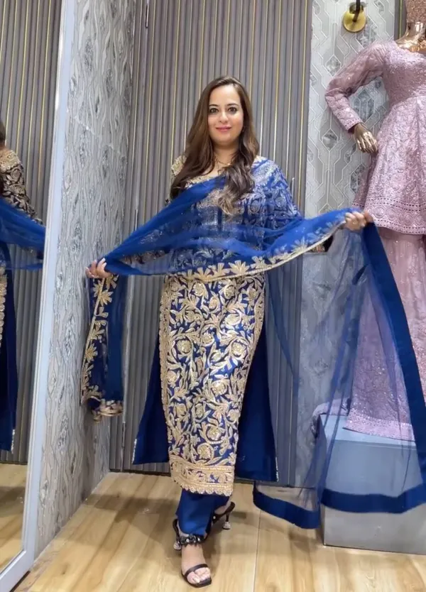 Blue_Chinnon_Silk_Coding_Sequence_Heavy_Embroidered_Salwar_Suit_With_Dupatta