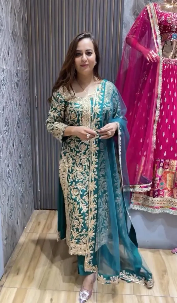 Green_Chinnon_Silk_Coding_Sequence_Heavy_Embroidered_Salwar_Suit_With_Dupatta