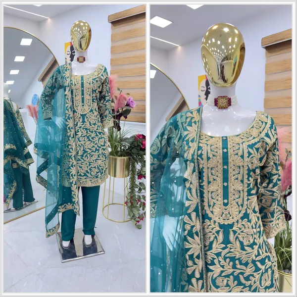 Green_Chinnon_Silk_Coding_Sequence_Heavy_Embroidered_Salwar_Suit_With_Dupatta