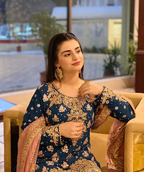 Blue_Faux_Georgette_Embroidery_Coding_Sequence_Work_Sharara_Salwar_Suit_With_Dupatta