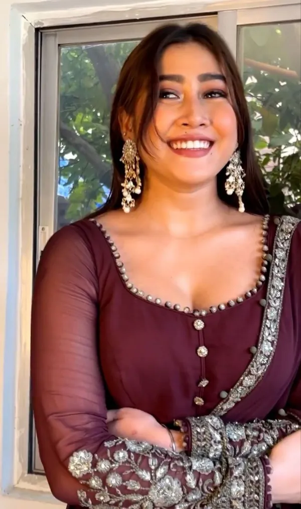 Maroon_Faux_Georgette_Sequence_Embroidery_Gown_With_Dupatta