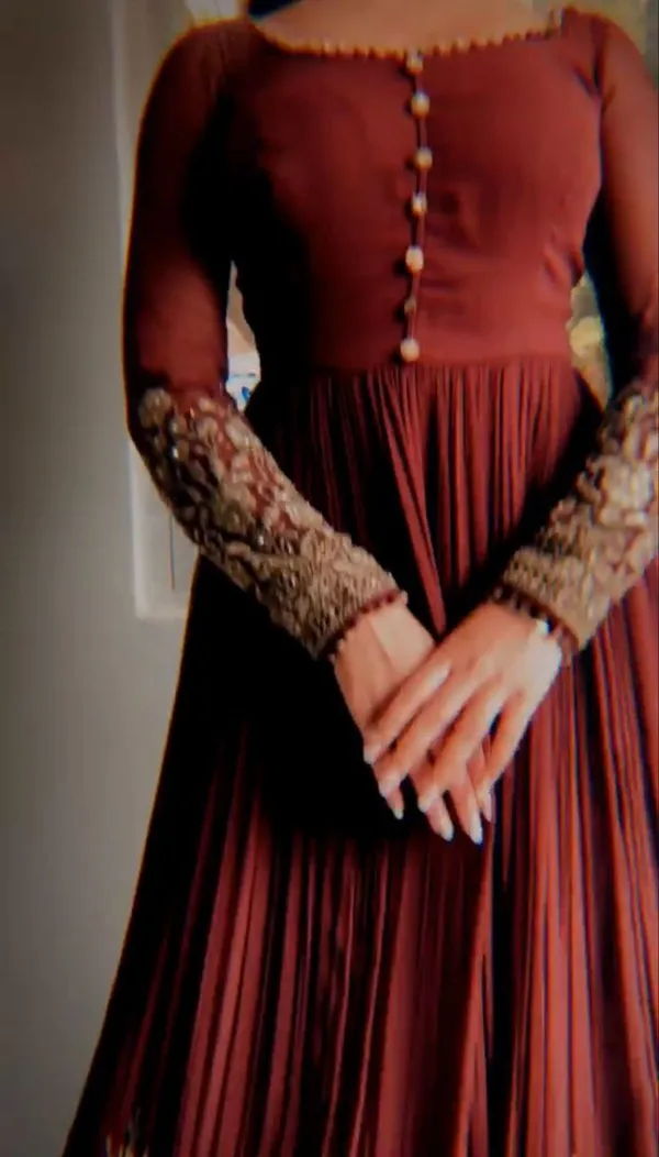 Maroon_Faux_Georgette_Sequence_Embroidery_Gown_With_Dupatta