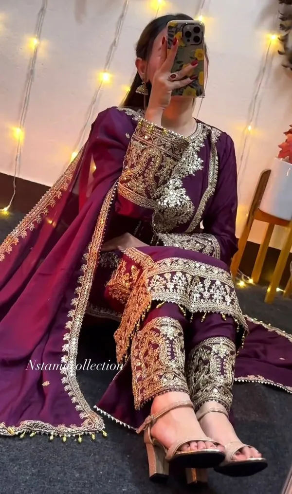 Wine_Attractive_Chinnon_Silk_Coding_Sequence_Embroidered_Salwar_Suit_With_Dupatta