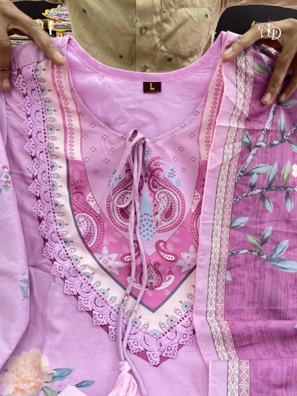 Lilac_Color_Pure_Soft_Muslin_Cotton_Kurta_Set_With_Dupatta