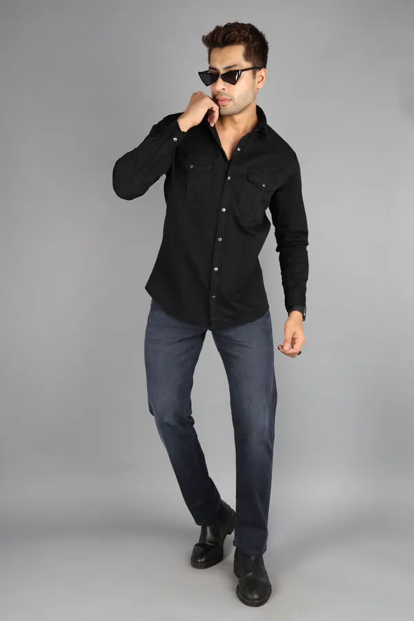 Black_Cotton_Premium_&_Comfortable_Shirt_For_Men