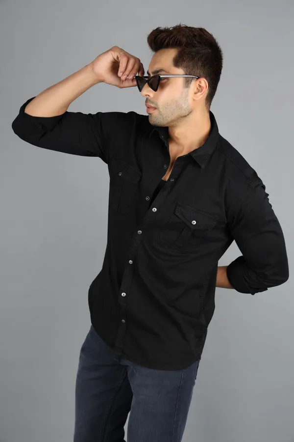 Black_Cotton_Premium_&_Comfortable_Shirt_For_Men