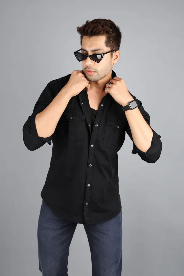 Black_Cotton_Premium_&_Comfortable_Shirt_For_Men
