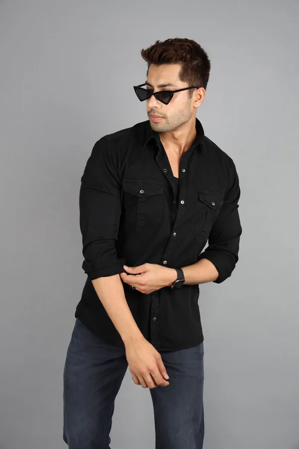 Black_Cotton_Premium_&_Comfortable_Shirt_For_Men
