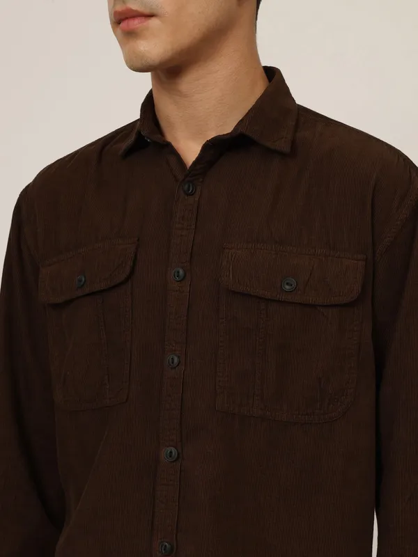 Deep_Brown_Cotton_Premium_&_Comfortable_Shirt_For_Men
