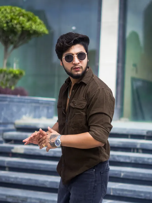 Deep_Brown_Cotton_Premium_&_Comfortable_Shirt_For_Men