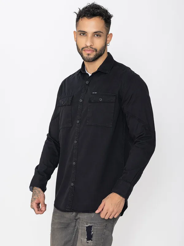 Black_Cotton_Premium_&_Comfortable_Shirt_For_Men