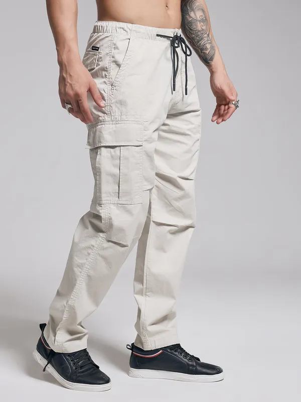 Cream_Cotton_Premium_&_Comfortable_Cargo_Pant_For_Men