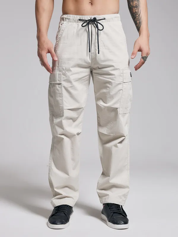 Cream_Cotton_Premium_&_Comfortable_Cargo_Pant_For_Men