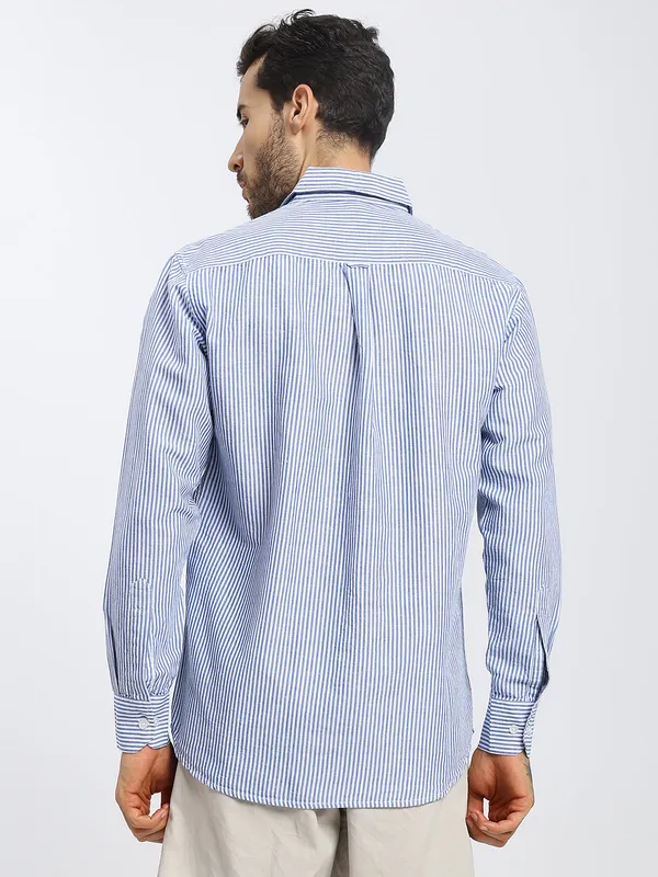 Blue_&_White_Stripe_Cotton_Premium_&_Comfortable_Shirt_For_Men