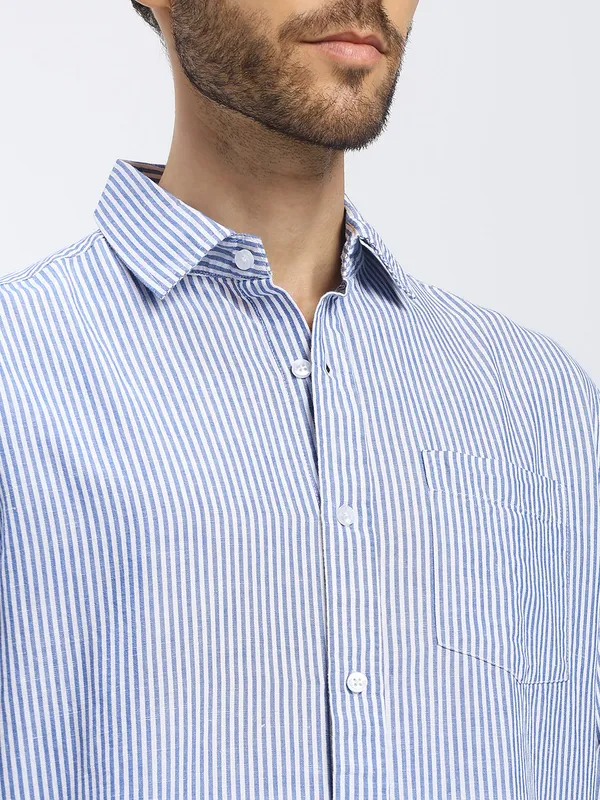 Blue_&_White_Stripe_Cotton_Premium_&_Comfortable_Shirt_For_Men