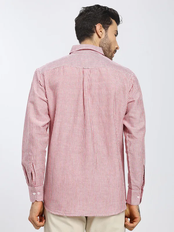 Red_&_White_Stripe_Cotton_Premium_&_Comfortable_Shirt_For_Men