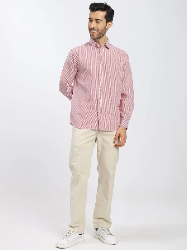 Red_&_White_Stripe_Cotton_Premium_&_Comfortable_Shirt_For_Men