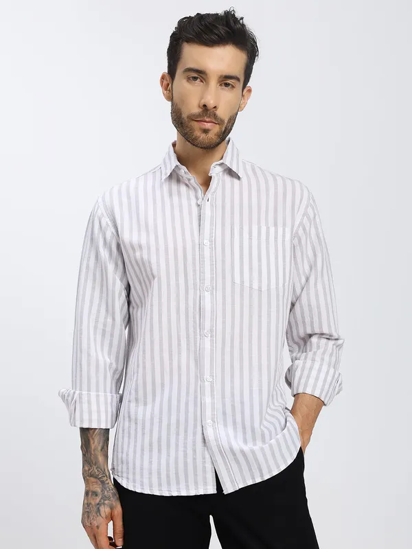 Grey_&_White_Stripe_Cotton_Premium_&_Comfortable_Shirt_For_Men