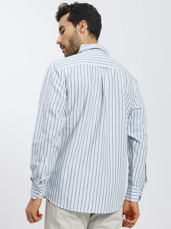 Sky_Blue_Stripe_Cotton_Premium_&_Comfortable_Shirt_For_Men