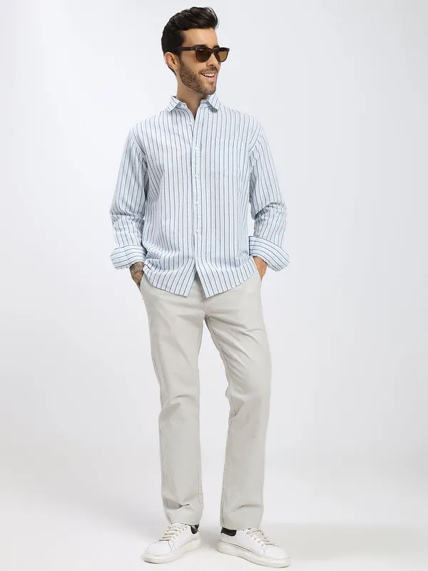 Sky_Blue_Stripe_Cotton_Premium_&_Comfortable_Shirt_For_Men