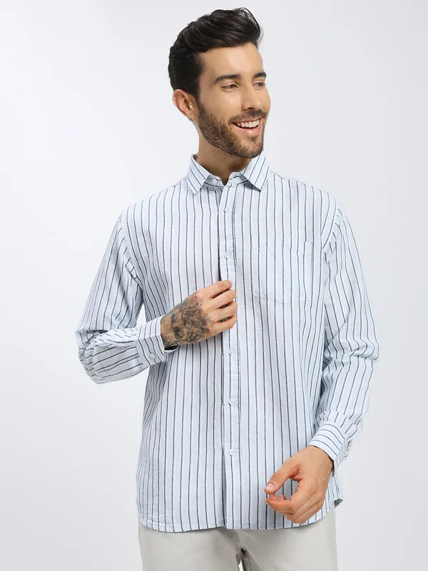 Sky_Blue_Stripe_Cotton_Premium_&_Comfortable_Shirt_For_Men