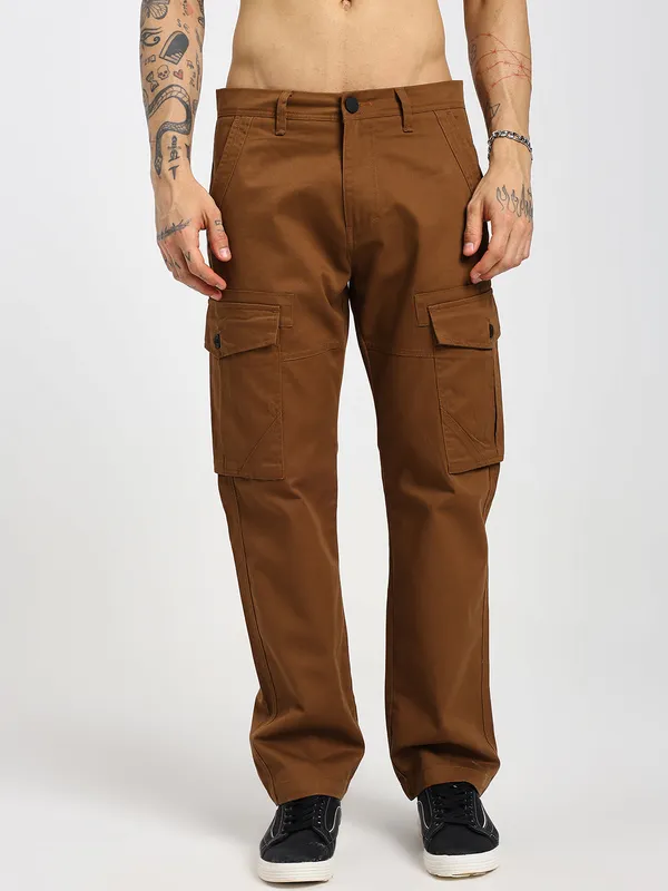 Rust_Brown_Cotton_Premium_&_Comfortable_Cargo_Pant_For_Men