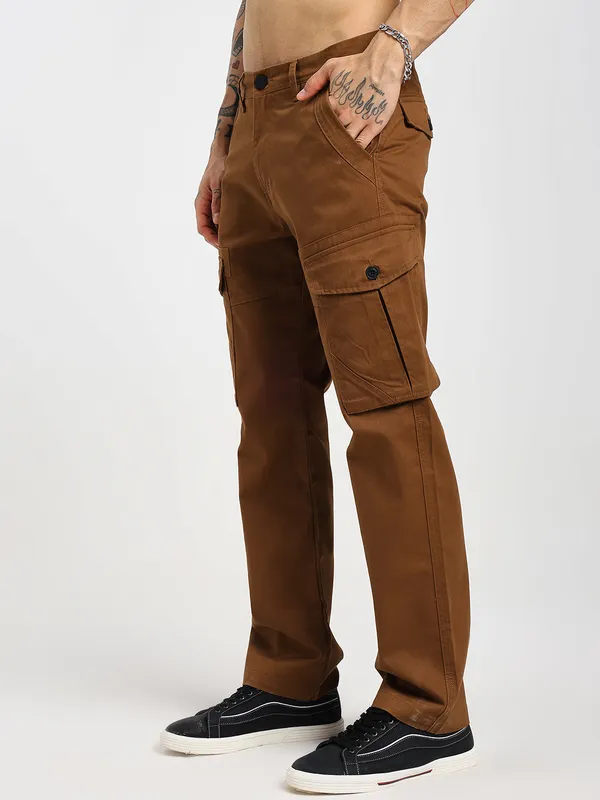 Rust_Brown_Cotton_Premium_&_Comfortable_Cargo_Pant_For_Men