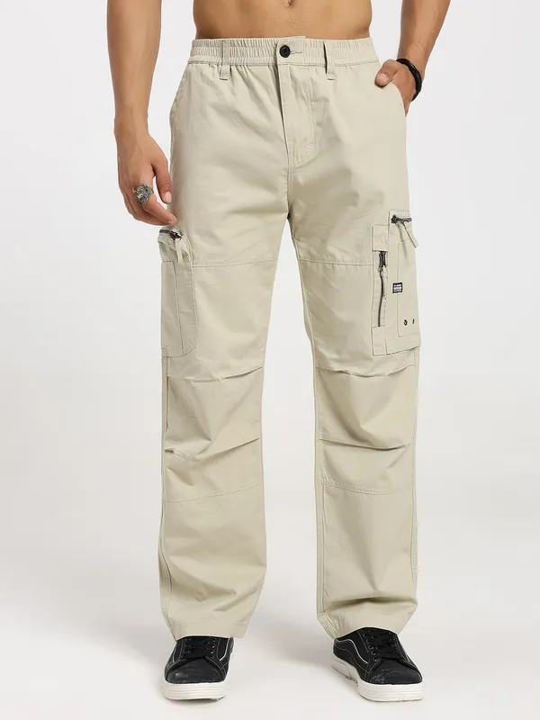 Cream_Cotton_Premium_&_Comfortable_Cargo_Pant_For_Men