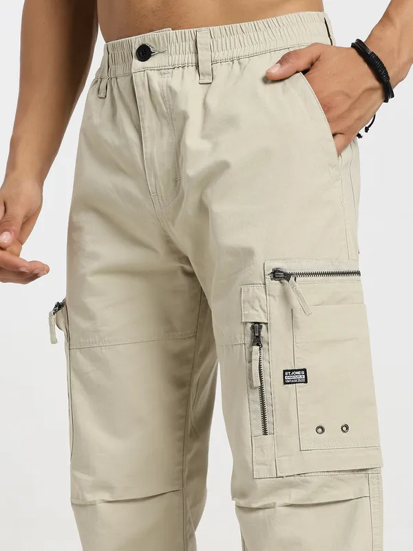 Cream_Cotton_Premium_&_Comfortable_Cargo_Pant_For_Men
