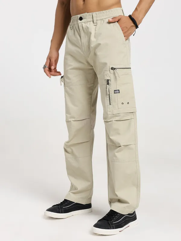 Cream_Cotton_Premium_&_Comfortable_Cargo_Pant_For_Men