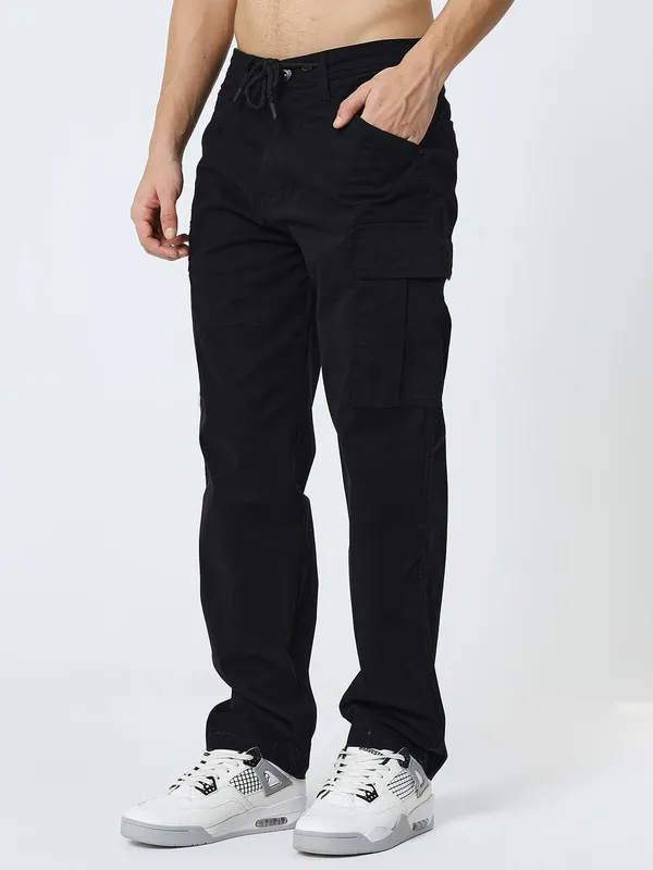 Black_Cotton_Lycra_Premium_&_Comfortable_Cargo_Pant_For_Men