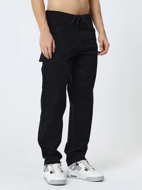 Black_Cotton_Lycra_Premium_&_Comfortable_Cargo_Pant_For_Men